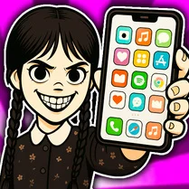 Play Check out Wednesday's New Phone! - Jeu de mathématiques gratuit