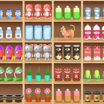 Play Connect the items on the shelf