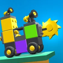 Play Crafting fighting car out of blocks - Free Math Game