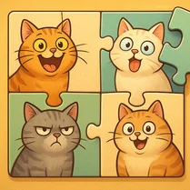 Play Funny Cats: Puzzle - Free Math Game