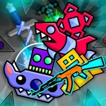 Play Geometry Dash - SUPER WEAPONS AND SWORDS - Jeu de mathématiques gratuit