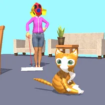 Play Kitten vs Gas mask