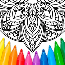 Play Mandala Coloring by Numbers - Flowers - Free Math Game