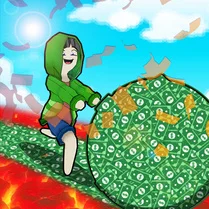 Play Money Race on lava | Robbie