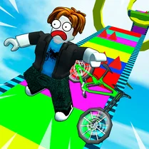 Play Obby: Bike Descent - Free Math Game
