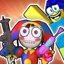 Play Obby Invasion at the Digital Circus. Shooter! - Free Math Game