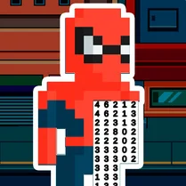 Play Painting by numbers. Find all the superheroes - Juego de Matemáticas Gratis