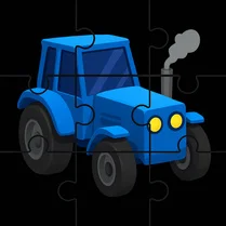 Play Puzzle: blue tractor