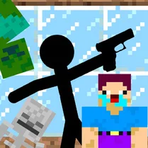 Play Stickman VS Noob and a zombie army - Free Math Game
