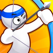 Play Stickmen Archer: Shooting Arrows at Reds - Free Math Game