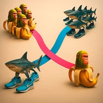 Play Tralalero Tralala Chimpansini Bananini Draw a Path - Juego de Matemáticas Gratis